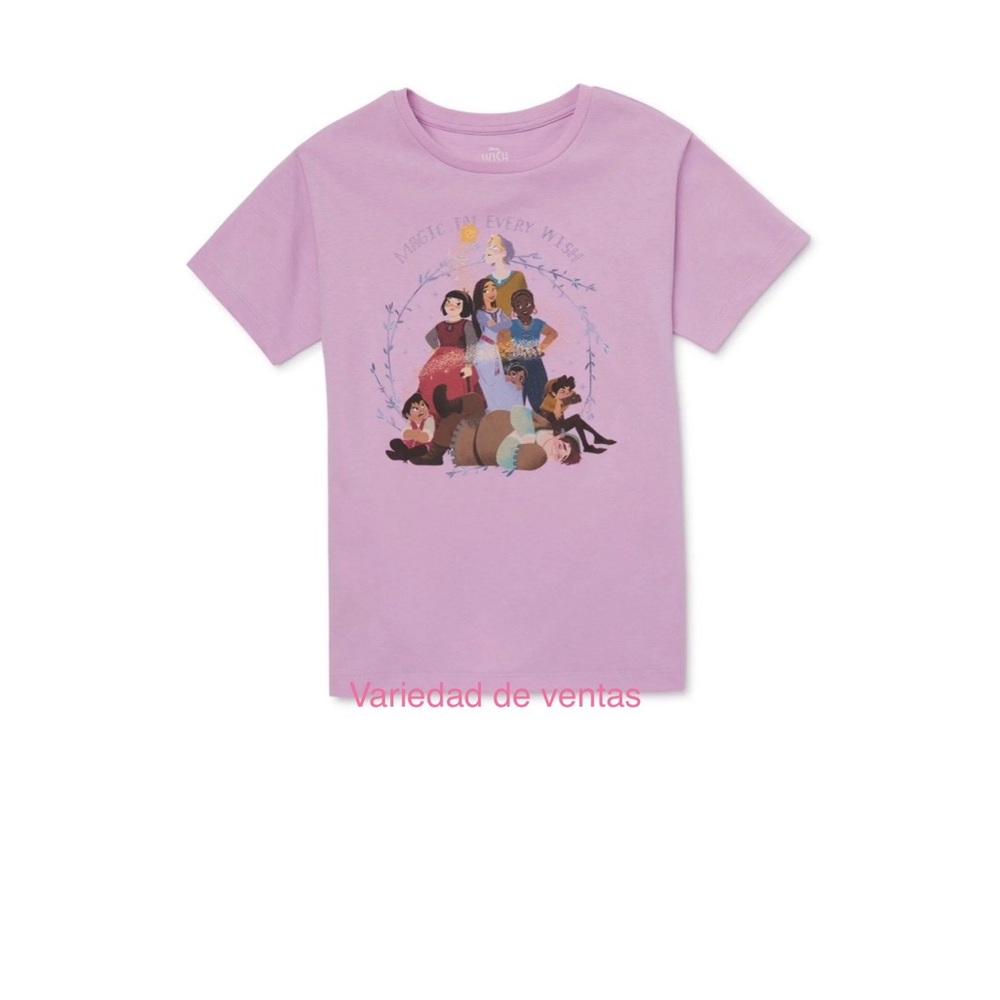 Disney Girls Wish, Asha and Friends, Crew Neck, Short Sleeve, Graphic T-Shirt